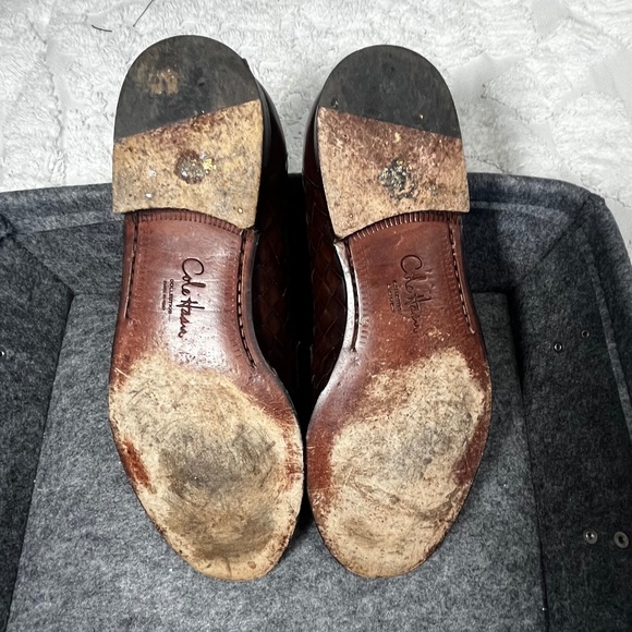 Cole Haan Woven Leather Loafers Size 9D Rich Brown Color - Picture 5 of 5